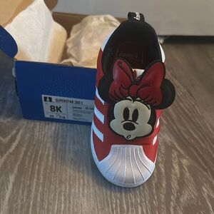 Adidas Kids Red and White Minnie Mouse Sneakers